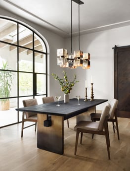 Alice-Dining-Chair,-Brennan-Dining-Table,-Ava-Linear-Chandelier